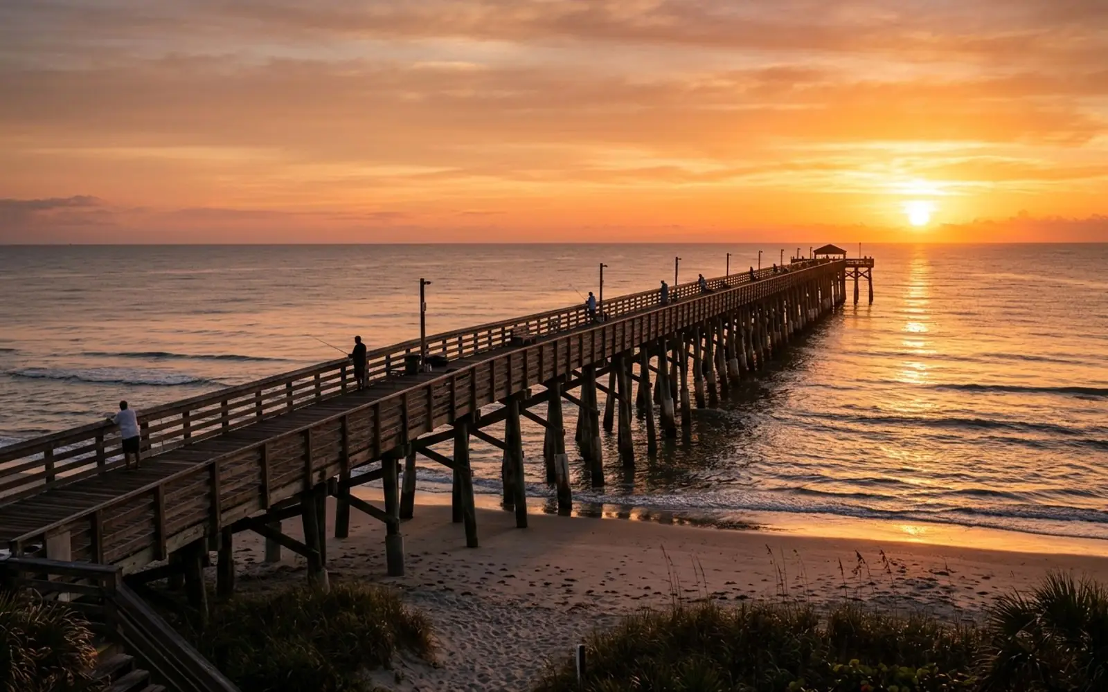 Cocoa Beach pier at sunrise